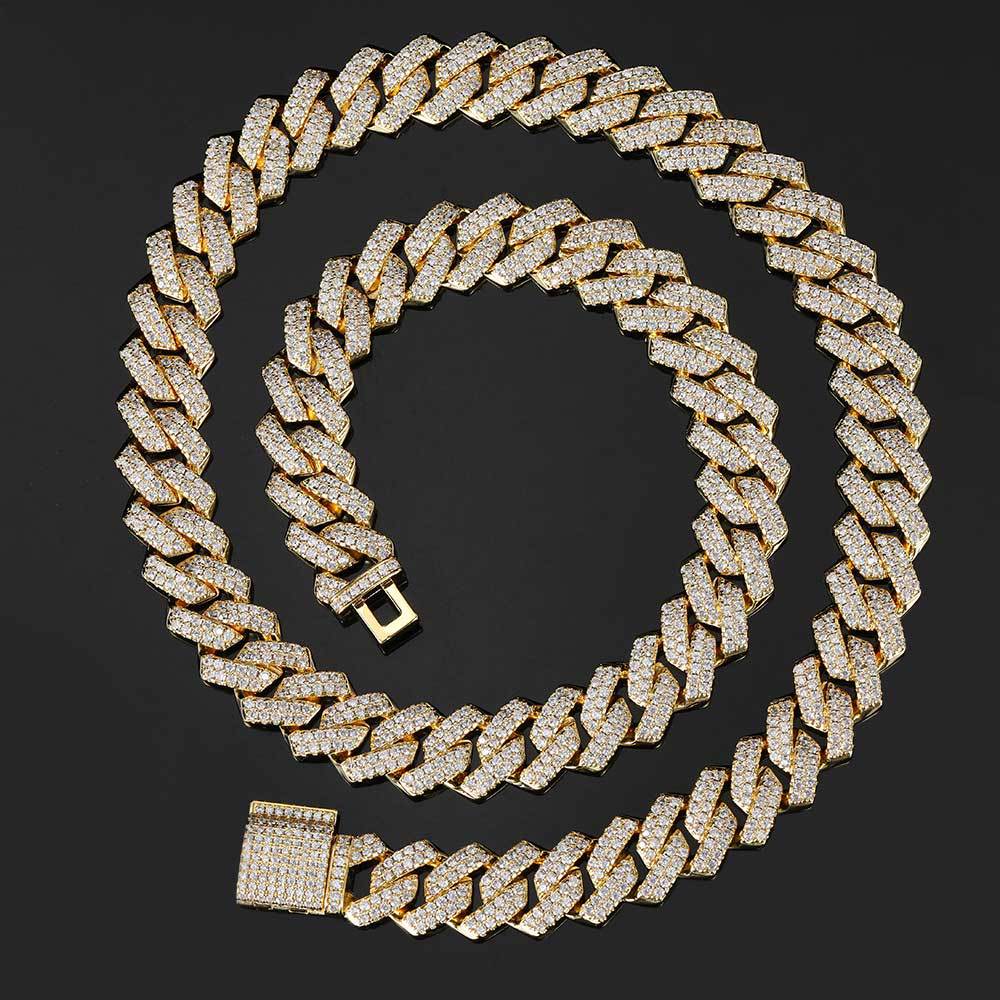 Diamond-Cut Cuban Chain Necklace in Gold or White Gold – Bold Hip Hop Jewelry