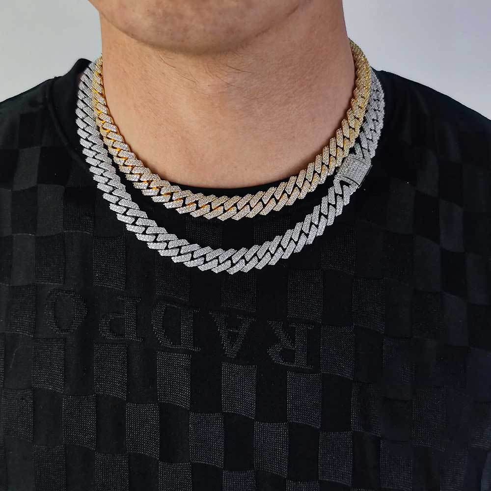 Diamond-Cut Cuban Chain Necklace in Gold or White Gold – Bold Hip Hop Jewelry