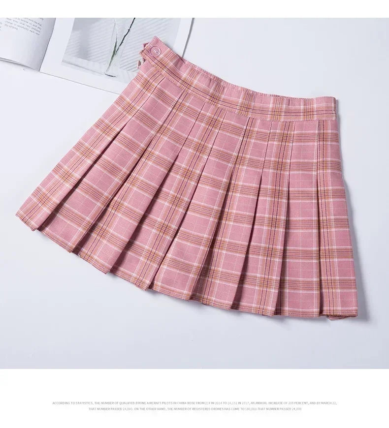 Women's Skirt Without Shorts Fashion Korean Style Ropa Black Harajuku Plaid Falda Short De Mujer Mini Pleated Skirts For Girls